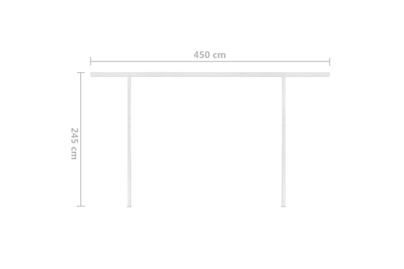 Manuell uttrekkbar markise med LED 4,5x3,5 m antrasitt - Antrasittgrå - Hagemøbler - Solbeskyttelse - Markiser - Balkongmarkise