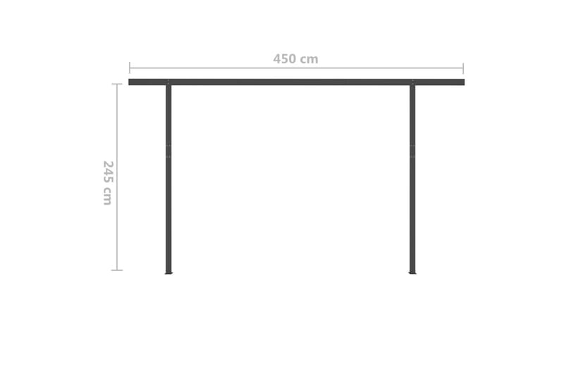 Manuell uttrekkbar markise med LED 4,5x3,5 m blå og hvit - Hagemøbler - Solbeskyttelse - Markiser - Balkongmarkise