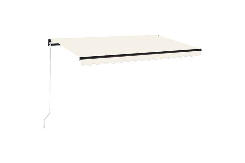 Manuell uttrekkbar markise med LED 400x350 cm kremhvit - Krem - Hagemøbler - Solbeskyttelse - Markiser - Balkongmarkise