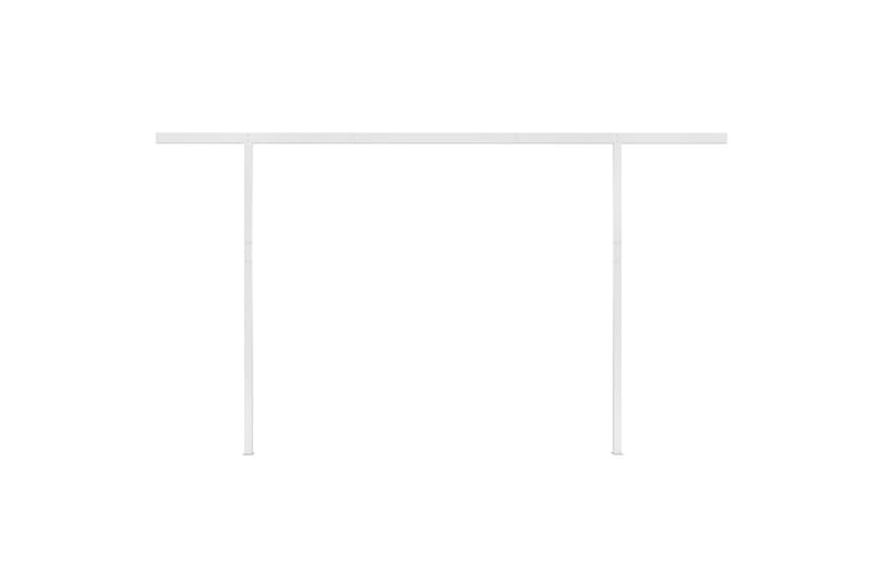 Manuell uttrekkbar markise med LED 4x3,5 m kremhvit - Krem - Balkongmarkise - Markiser - Terrassemarkise