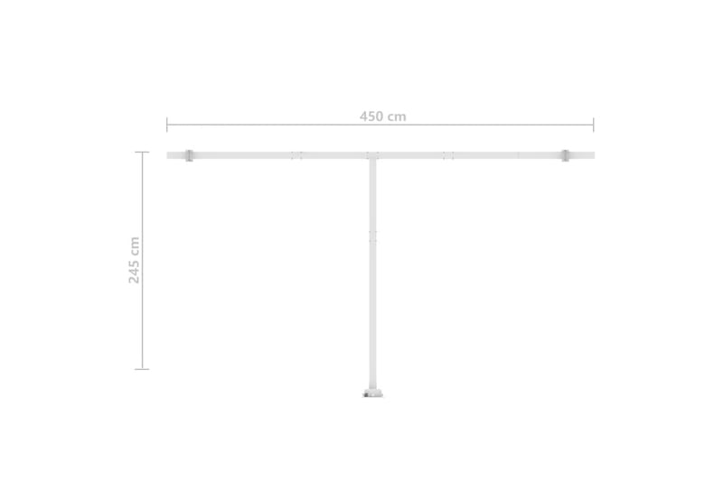 Manuell uttrekkbar markise med LED 500x300 cm antrasitt - Antrasittgrå - Hagemøbler - Solbeskyttelse - Markiser - Balkongmarkise