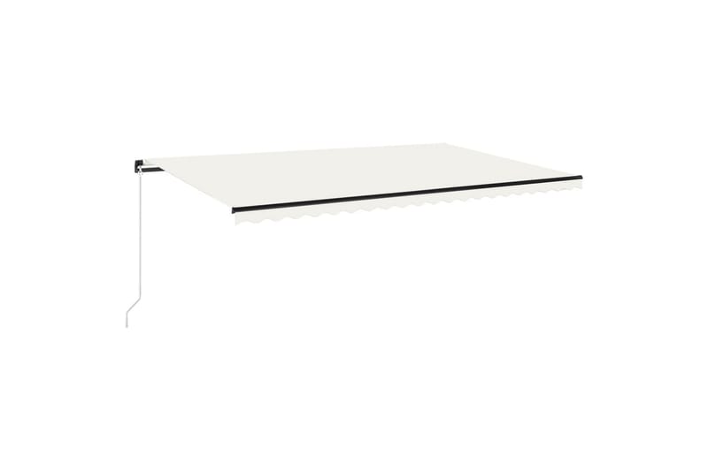 Manuell uttrekkbar markise med LED 500x350 cm kremhvit - Krem - Hagemøbler - Solbeskyttelse - Markiser - Balkongmarkise