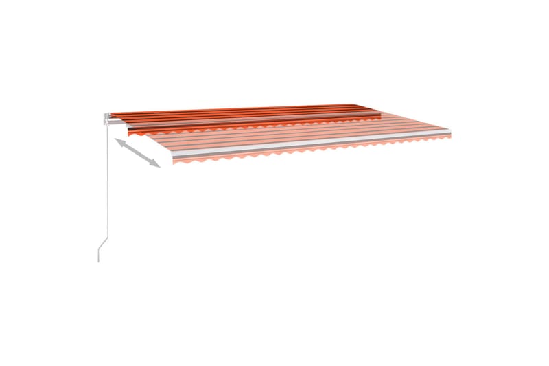 Manuell uttrekkbar markise med LED 600x300 cm - Oransj - Hagemøbler - Solbeskyttelse - Markiser - Balkongmarkise