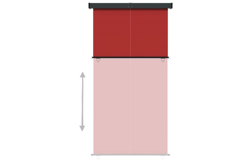 Sidemarkise for balkong 160x250 cm rød - Rød - Vindusmarkise - Markiser - Solbeskyttelse vindu