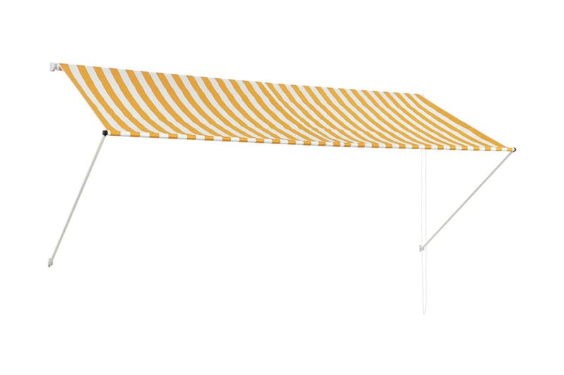 Uttrekkbar markise 300x150 cm gul og hvit - Hagemøbler - Solbeskyttelse - Markiser - Balkongmarkise