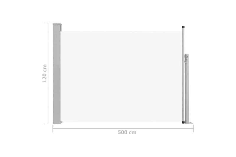 Uttrekkbar sidemarkise 120x500 cm kremhvit - Hagemøbler - Solbeskyttelse - Markiser - Balkongmarkise