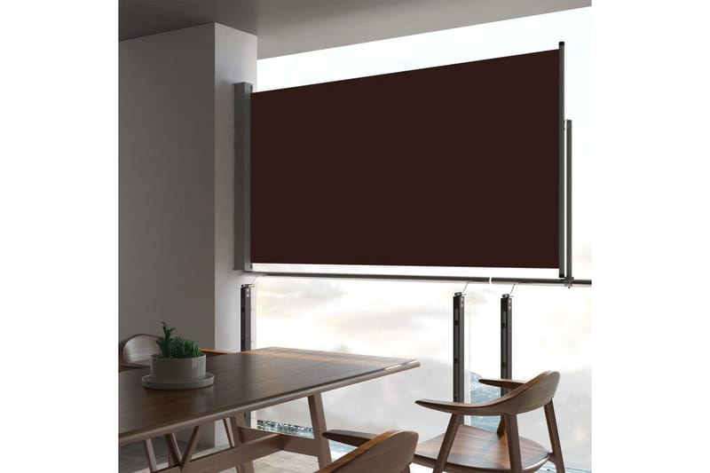 Uttrekkbar sidemarkise 160x300 cm brun - Hagemøbler - Solbeskyttelse - Markiser - Balkongmarkise