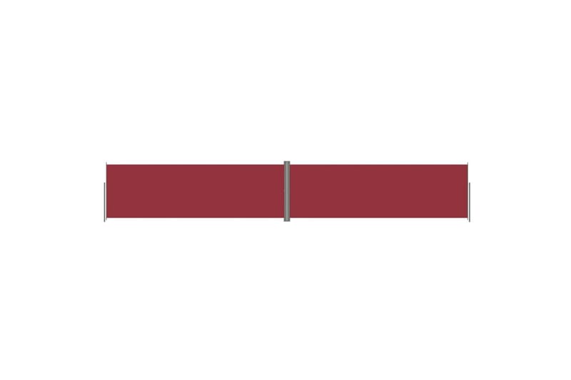 Uttrekkbar sidemarkise 200x1200 cm rød - Rød - Balkongmarkise - Markiser - Sidemarkise - Balkongbeskyttelse