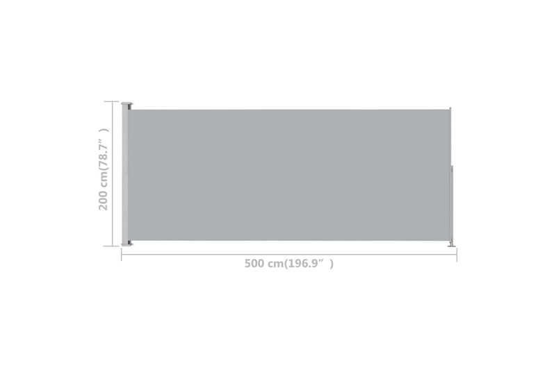 Uttrekkbar sidemarkise 200x500 cm antrasitt - Antrasittgrå - Hagemøbler - Solbeskyttelse - Markiser - Balkongmarkise