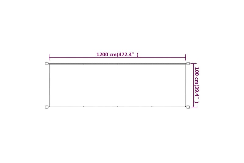 Vertikal markise blå 100x1200 cm oxford stoff - Blå - Hagemøbler - Solbeskyttelse - Markiser - Vindusmarkise