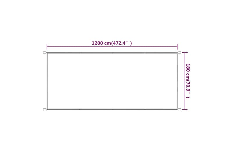 Vertikal markise blå 180x1200 cm oxford stoff - Blå - Hagemøbler - Solbeskyttelse - Markiser - Vindusmarkise