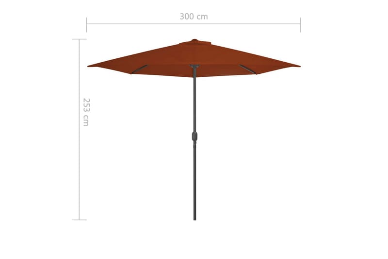 Balkongparasoll aluminiumsstang 300x150x253 cm halv - Hagemøbler - Solbeskyttelse - Parasoller - Balkongparasoll