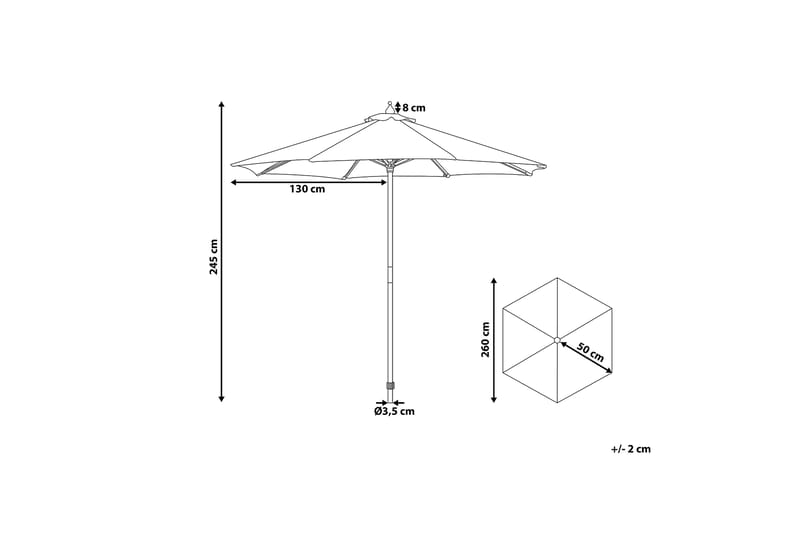 Ferentillo Parasoll 245 cm - Beige - Hagemøbler - Solbeskyttelse - Parasoller
