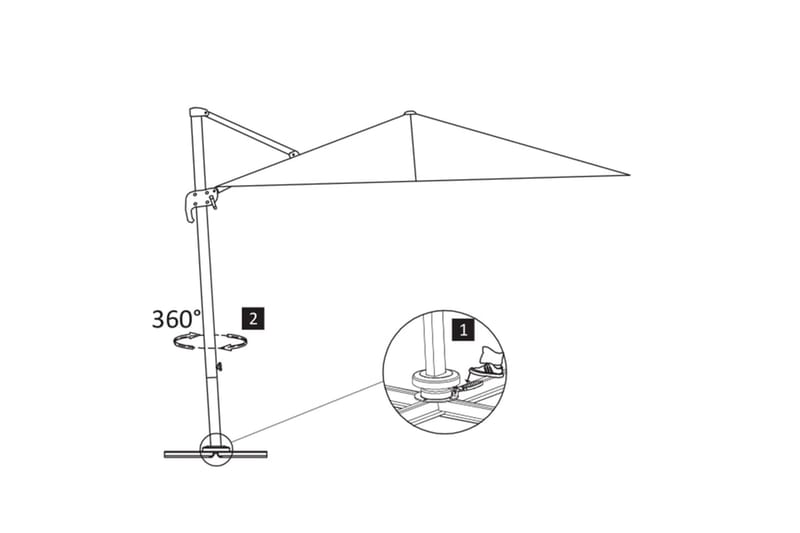 Hengeparasoll med aluminiumstang 3x3 m svart - Hagemøbler - Solbeskyttelse - Parasoller - Hengeparasoll