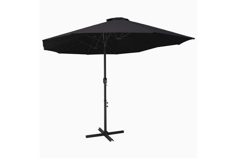 Parasol med aluminiumsstang 460x270 cm svart - Hagemøbler - Solbeskyttelse - Parasoller