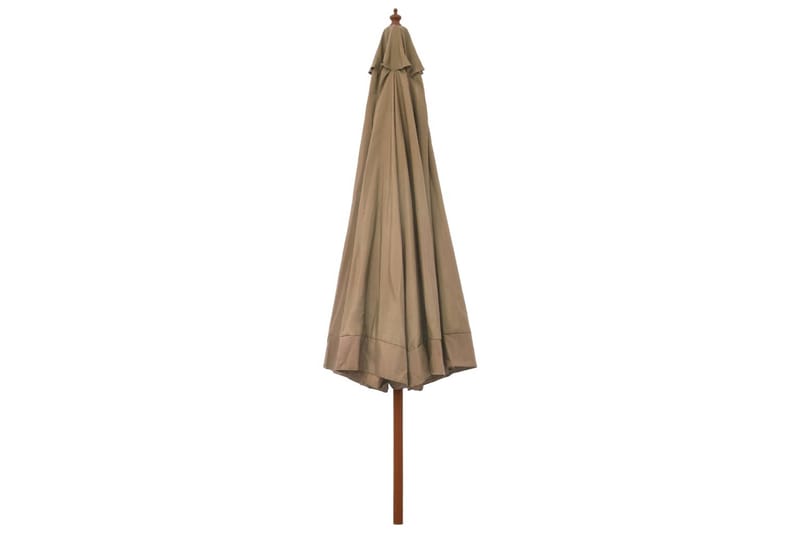 Parasoll med trestang 330 cm gråbrun - Hagemøbler - Solbeskyttelse - Parasoller