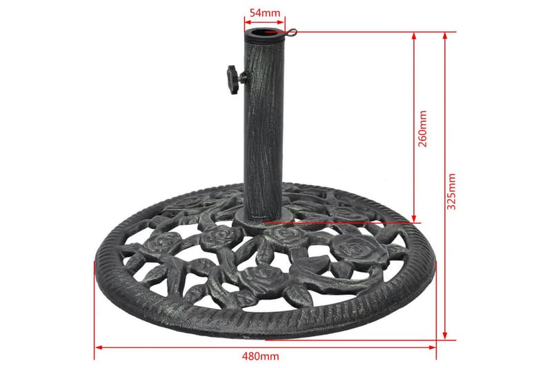 Parasollfot Støpejern 12 kg 48 cm - Hagemøbler - Solbeskyttelse - Parasoller - Parasollfot