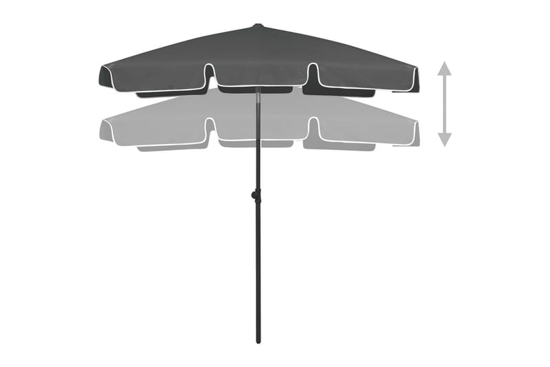 Strandparasoll antrasitt 180x120 cm - Antrasittgrå - Hagemøbler - Solbeskyttelse - Parasoller