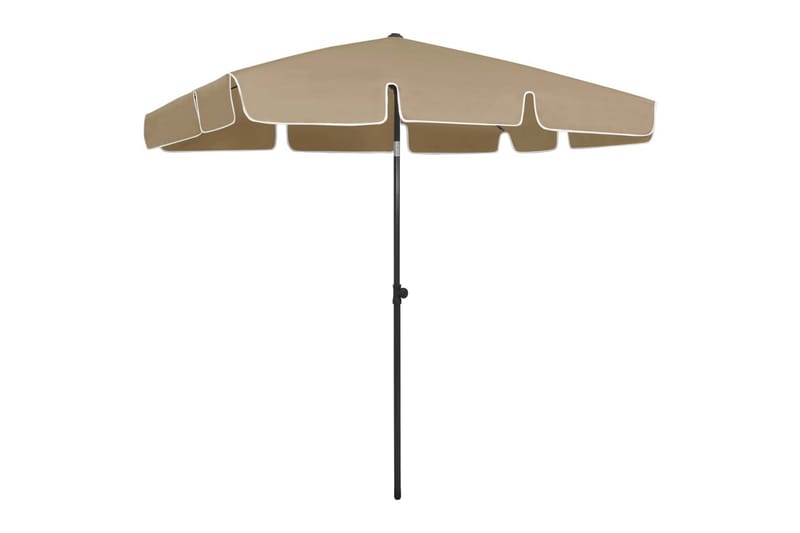 Strandparasoll gråbrun 200x125 cm - Taupe - Hagemøbler - Solbeskyttelse - Parasoller