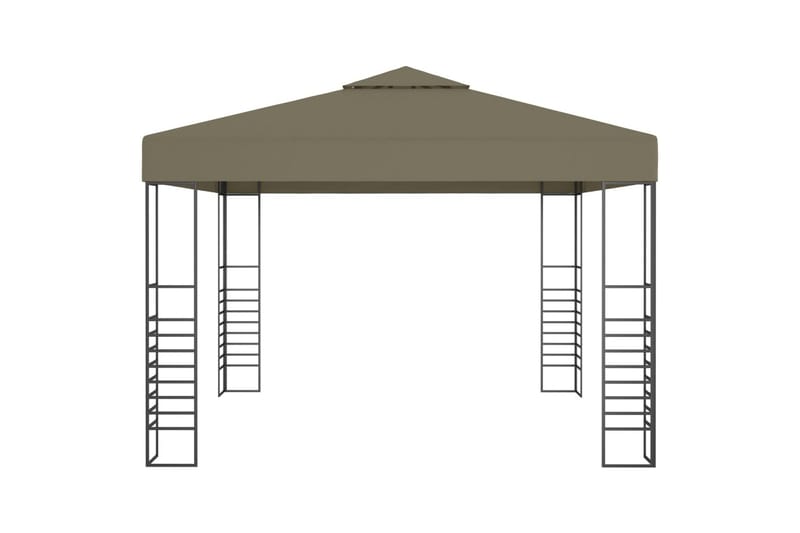 Hagepaviljong med lysslynge 3x3 m gråbrun 180 g/m² - Taupe - Hagemøbler - Solbeskyttelse - Paviljonger - Komplett paviljong