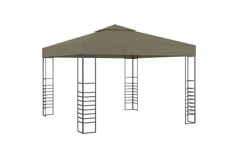 Hagepaviljong med lysslynge 3x3 m gråbrun 180 g/m² - Taupe - Hagemøbler - Solbeskyttelse - Paviljonger - Komplett paviljong