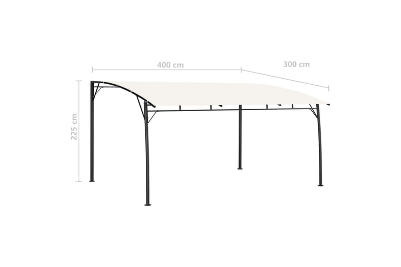 Hagemarkise 4x3x2,25 m krem - Hagemøbler - Solbeskyttelse - Paviljonger - Komplett paviljong