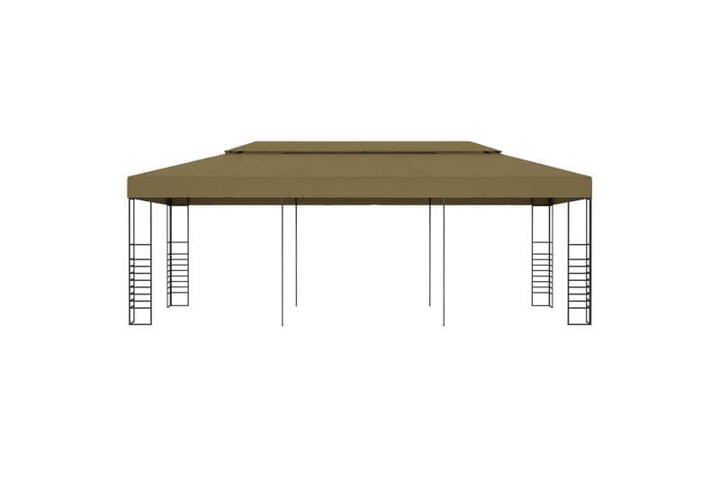 Hagetelt 6x3x2,7 m gråbrun 180 g/m² - Taupe - Hagemøbler - Solbeskyttelse - Paviljonger - Komplett paviljong