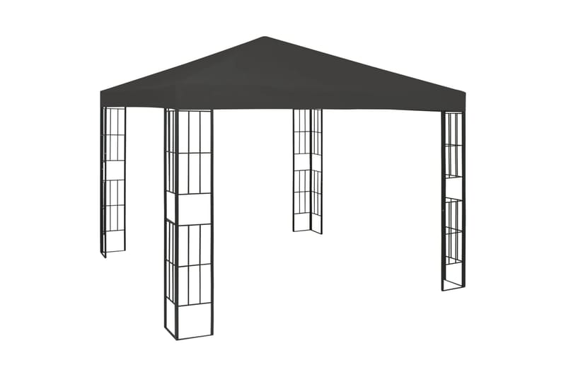 Paviljong 3x3 m antrasitt - Grå - Hagemøbler - Solbeskyttelse - Paviljonger - Komplett paviljong