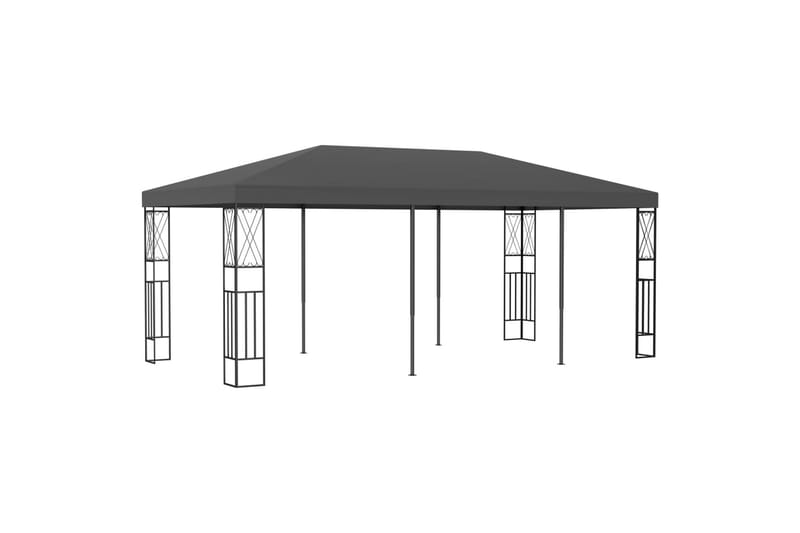 Paviljong 3x6 m antrasitt stoff - Hagemøbler - Solbeskyttelse - Paviljonger - Komplett paviljong