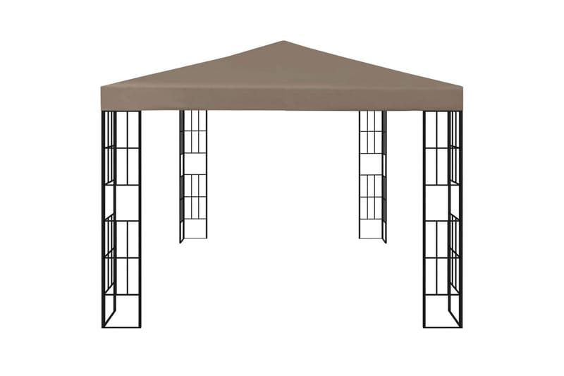 Paviljong med lysslynge 4x3 m gråbrun - Taupe - Hagemøbler - Solbeskyttelse - Paviljonger - Komplett paviljong