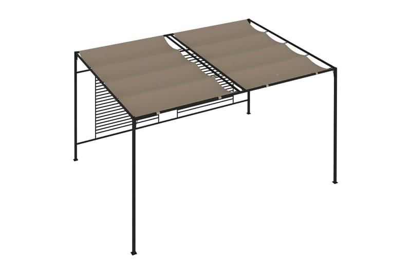 Paviljong med uttrekkbart tak 3x4x2,3 m gråbrun 180 g/m² - Taupe - Hagemøbler - Solbeskyttelse - Paviljonger - Komplett paviljong