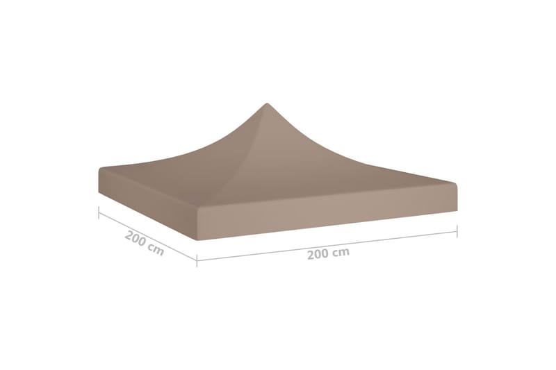 Teltduk for festtelt 2x2 m gråbrun 270 g/m² - Taupe - Hagemøbler - Solbeskyttelse - Paviljonger - Paviljongtak