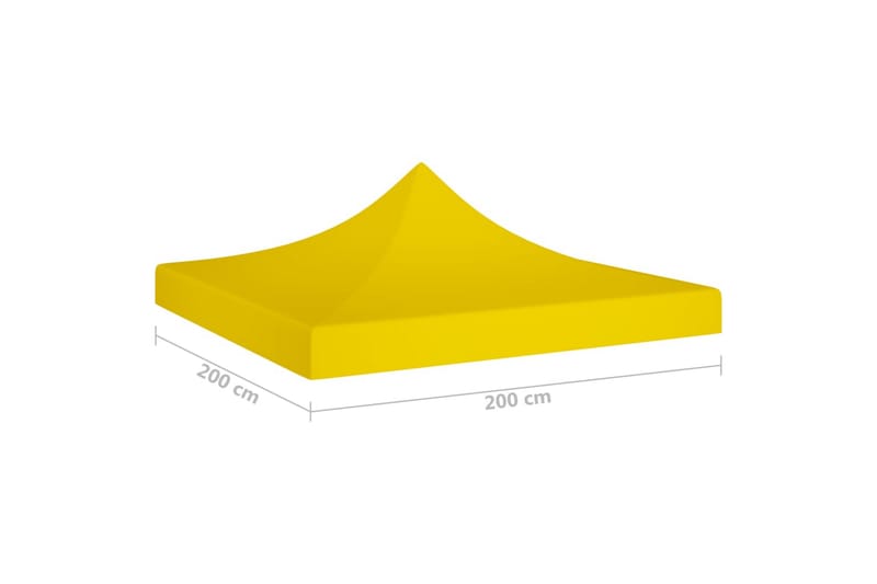 Teltduk for festtelt 2x2 m gul 270 g/m² - Gul - Hagemøbler - Solbeskyttelse - Paviljonger - Paviljongtak