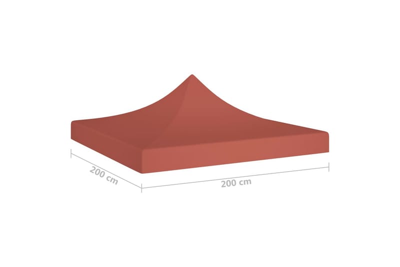 Teltduk for festtelt 2x2 m terrakotta 270 g/m² - Rød - Hagemøbler - Solbeskyttelse - Paviljonger - Paviljongtak