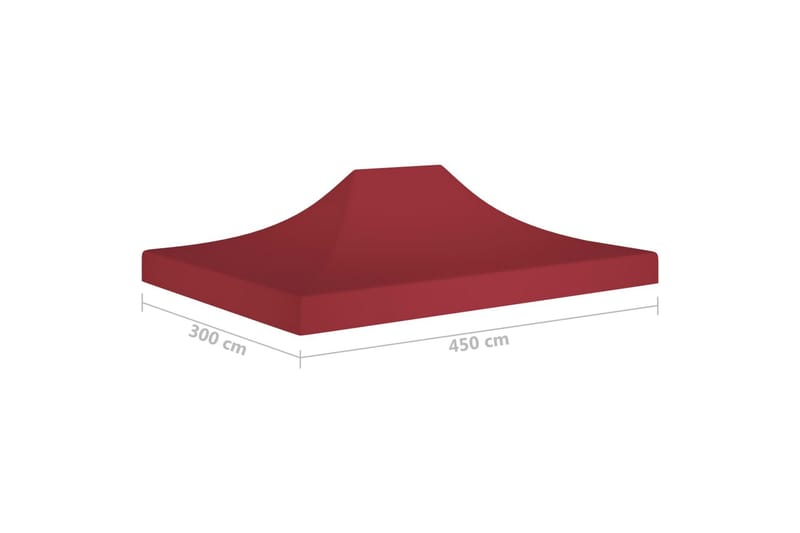 Teltduk for festtelt 4,5x3 m burgunder 270 g/m² - Rød - Hagemøbler - Solbeskyttelse - Paviljonger - Paviljongtak