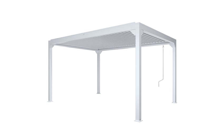 Pergola Åpningsbare lameller 3x4 m - Hvit - Hagemøbler - Solbeskyttelse - Pergola