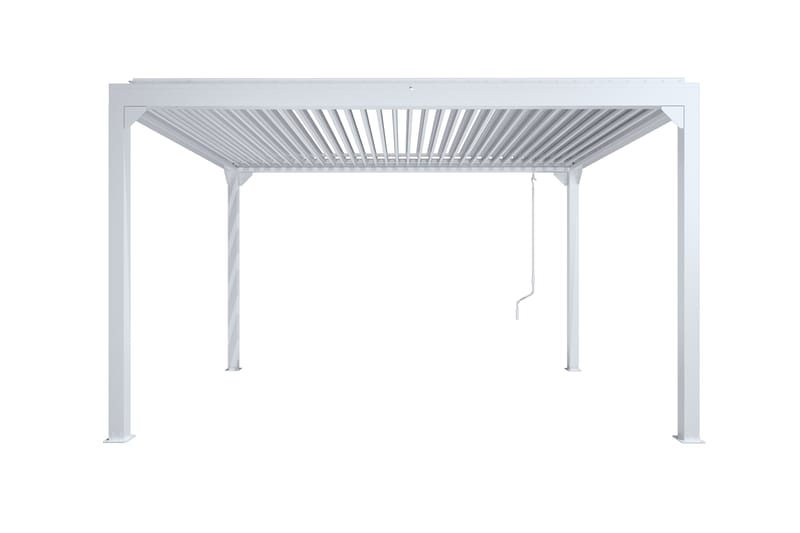 Pergola Åpningsbare lameller 3x4 m - Hvit - Hagemøbler - Solbeskyttelse - Pergola