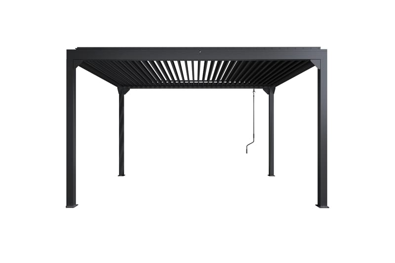 Pergola Premium Åpningsbare lameller - Grå - Hagemøbler - Solbeskyttelse - Pergola