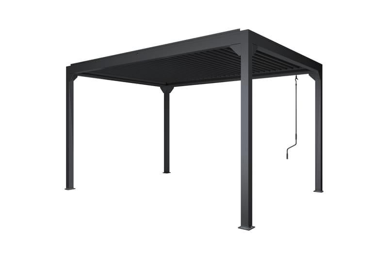 Pergola Premium Åpningsbare lameller - Grå - Hagemøbler - Solbeskyttelse - Pergola