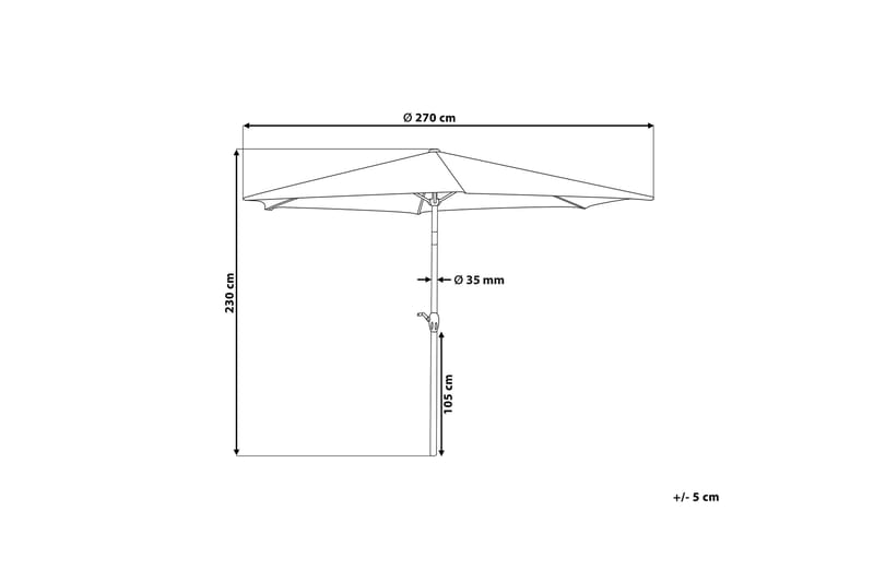 Sanarica Parasol 270x270 cm Rund - Beige/Grå - Hagemøbler - Solbeskyttelse - Parasoller