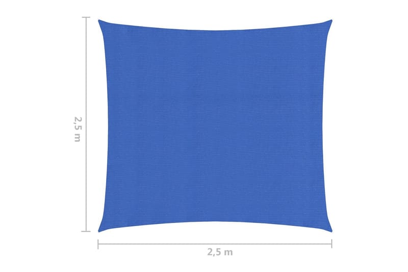 Solseil 160 g/m² blå 2,5x2,5 m HDPE - Blå - Hagemøbler - Solbeskyttelse - Solseil