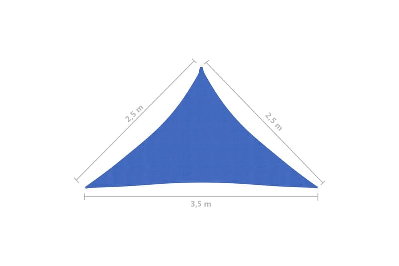 Solseil 160 g/m² blå 2,5x2,5x3,5 m HDPE - Blå - Hagemøbler - Solbeskyttelse - Solseil