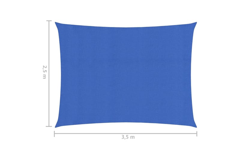 Solseil 160 g/m² blå 2,5x3,5 m HDPE - Blå - Hagemøbler - Solbeskyttelse - Solseil