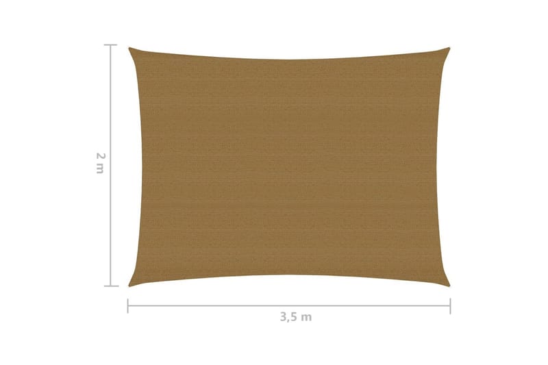 Solseil 160 g/m² gråbrun 2x3,5 m HDPE - Taupe - Hagemøbler - Solbeskyttelse - Solseil