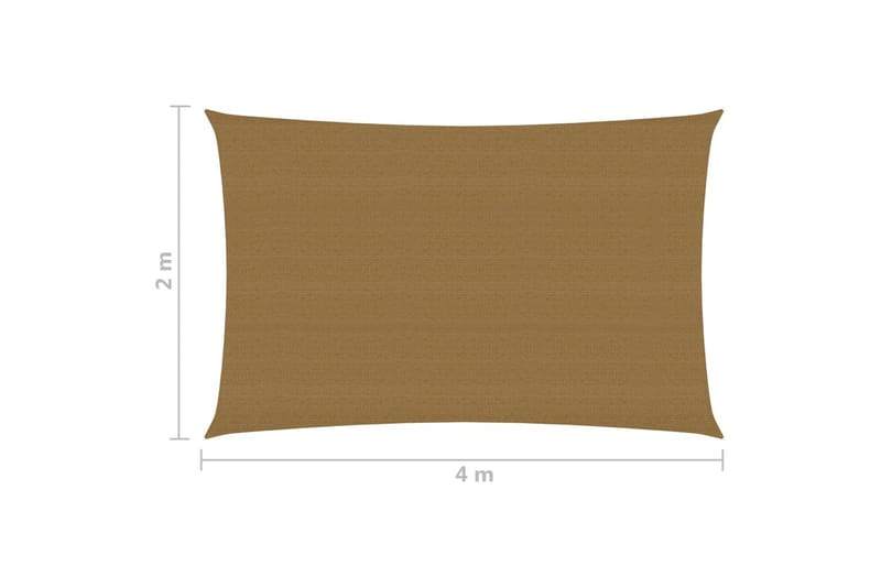 Solseil 160 g/m² gråbrun 2x4 m HDPE - Taupe - Hagemøbler - Solbeskyttelse - Solseil