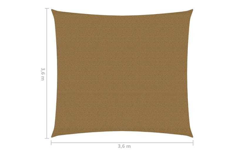 Solseil 160 g/m² gråbrun 3,6x3,6 m HDPE - Taupe - Hagemøbler - Solbeskyttelse - Solseil