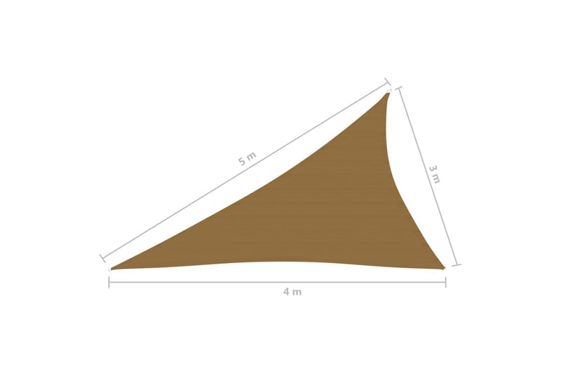 Solseil 160 g/m² gråbrun 3x4x5 m HDPE - Taupe - Hagemøbler - Solbeskyttelse - Solseil