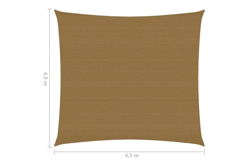 Solseil 160 g/m² gråbrun 4,5x4,5 m HDPE - Taupe - Hagemøbler - Solbeskyttelse - Solseil