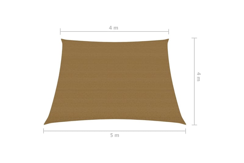 Solseil 160 g/m² gråbrun 4/5 x 4 m HDPE - Taupe - Hagemøbler - Solbeskyttelse - Solseil