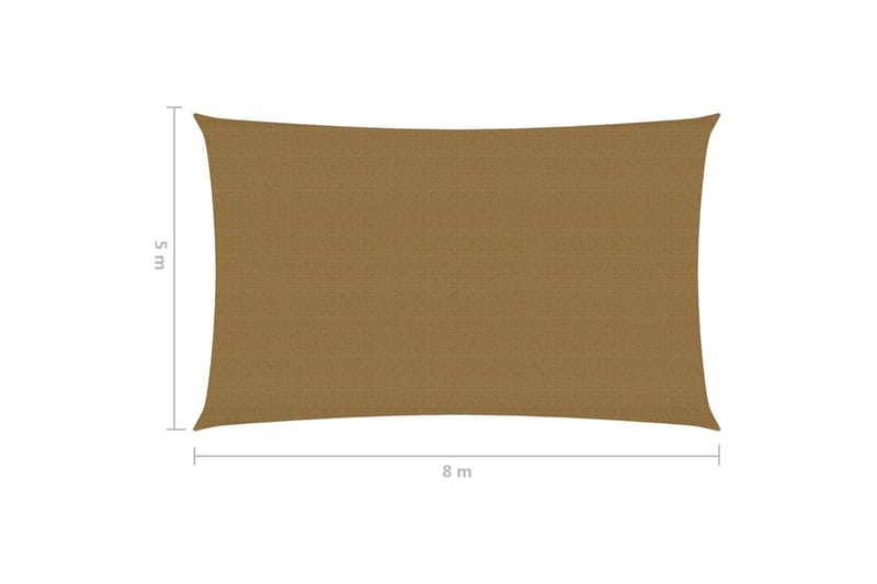 Solseil 160 g/m² gråbrun 5x8 m HDPE - Taupe - Hagemøbler - Solbeskyttelse - Solseil